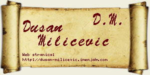 Dušan Milićević vizit kartica